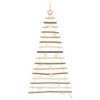 vidaXL Weihnachtsbaum mit 80 LEDs Natur 150 cm Massives Eschenholz