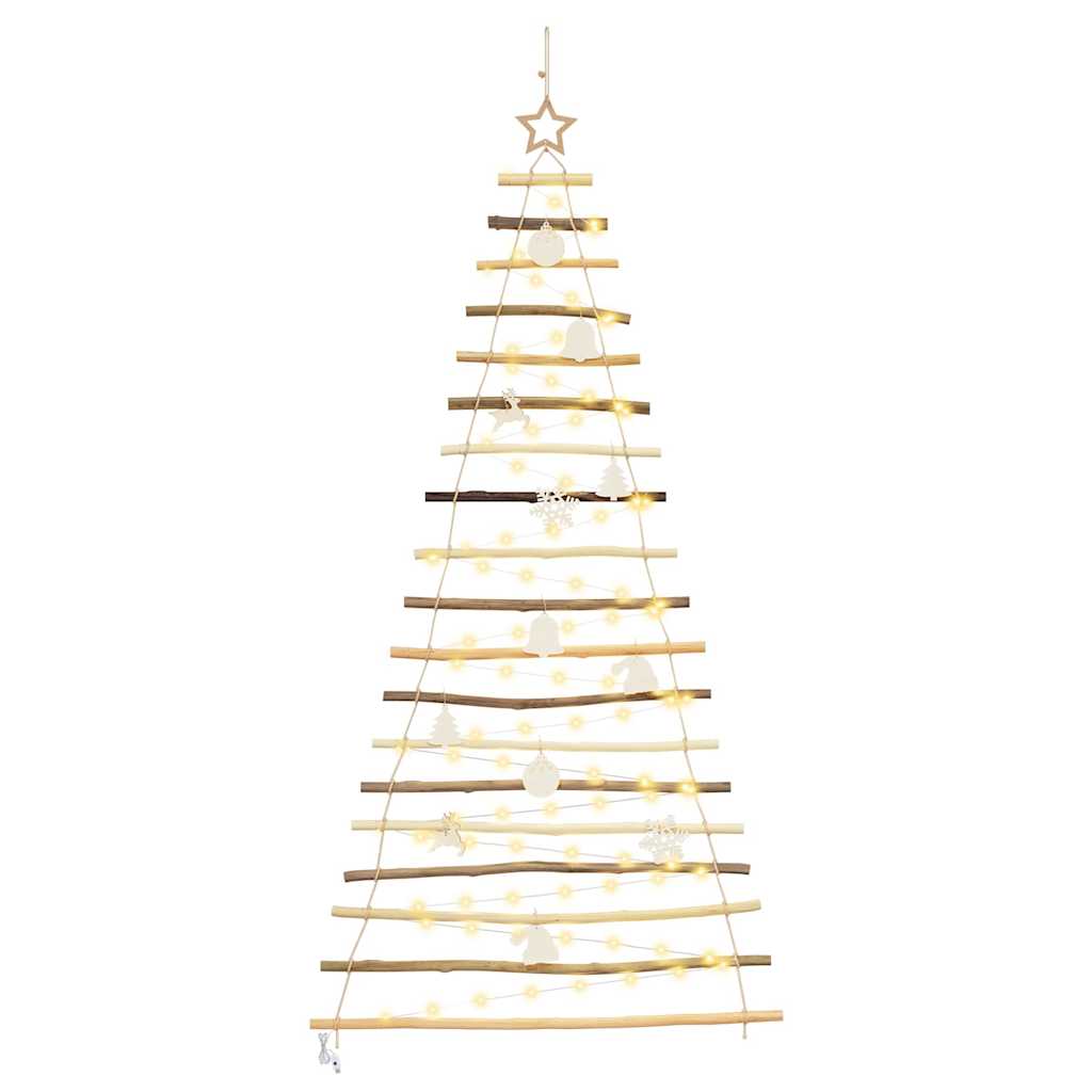 vidaXL Weihnachtsbaum mit 100 LEDs Natur 180 cm Massives Eschenholz