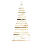 vidaXL Weihnachtsbaum mit 100 LEDs Natur 180 cm Massives Eschenholz