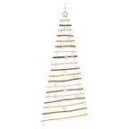 vidaXL Weihnachtsbaum mit 100 LEDs Natur 180 cm Massives Eschenholz