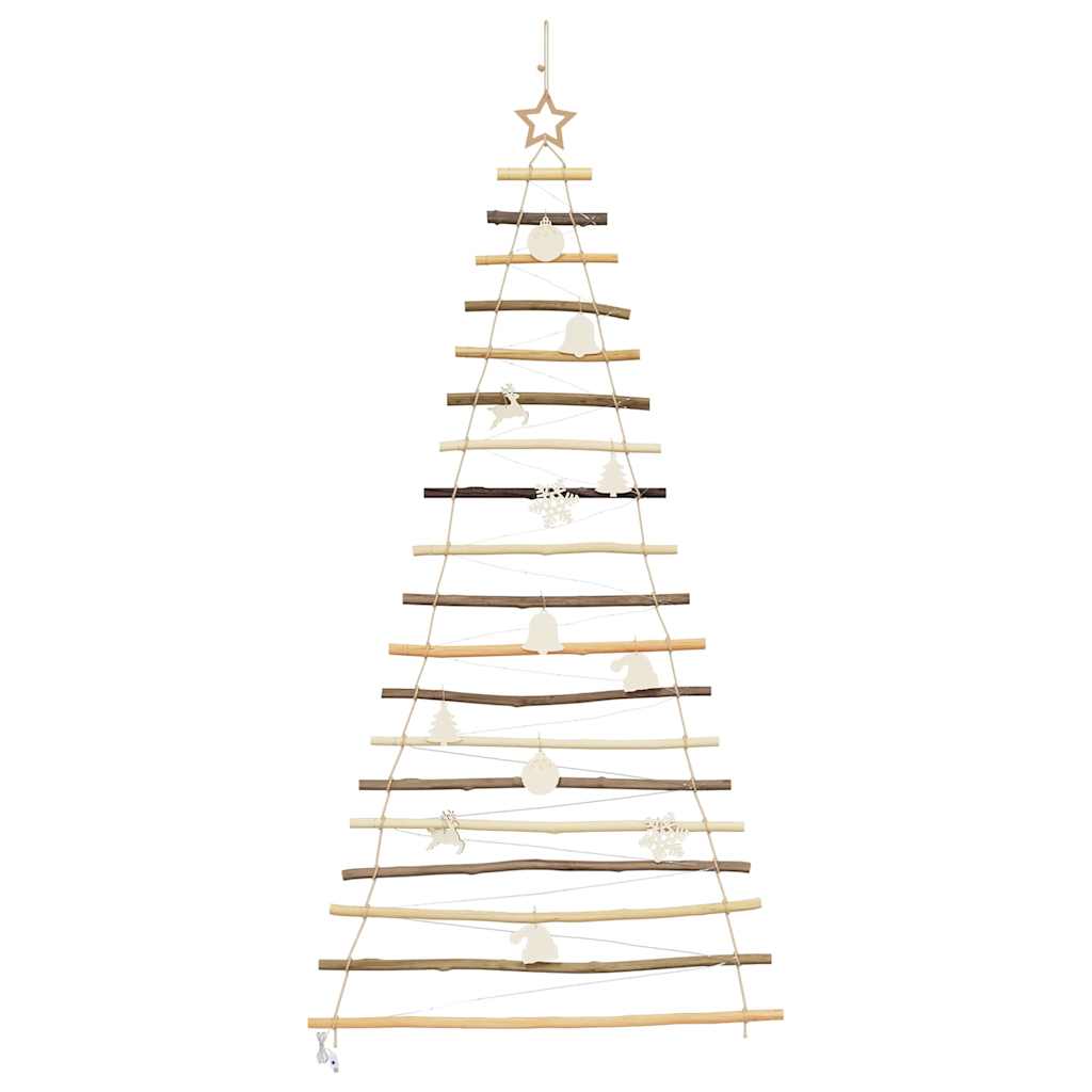 vidaXL Weihnachtsbaum mit 100 LEDs Natur 180 cm Massives Eschenholz