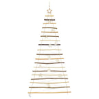 vidaXL Weihnachtsbaum mit 100 LEDs Natur 180 cm Massives Eschenholz