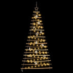 vidaXL Weihnachtsbaum mit 100 LEDs Natur 180 cm Massives Eschenholz