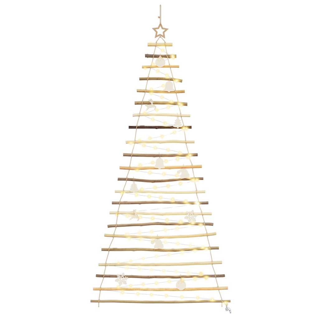 vidaXL Weihnachtsbaum mit 130 LEDs Natur 210 cm Massives Eschenholz