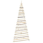 vidaXL Weihnachtsbaum mit 130 LEDs Natur 210 cm Massives Eschenholz