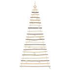 vidaXL Weihnachtsbaum mit 130 LEDs Natur 210 cm Massives Eschenholz