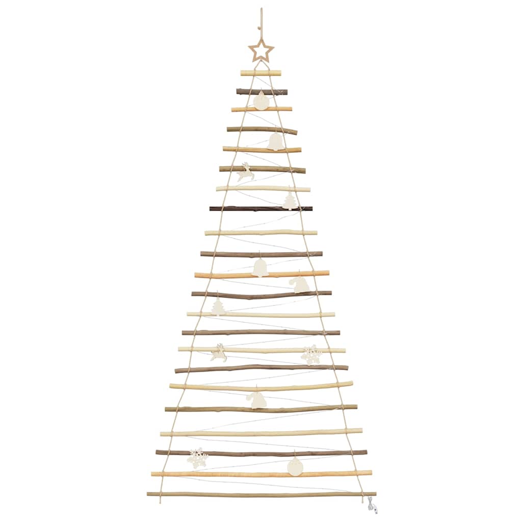 vidaXL Weihnachtsbaum mit 130 LEDs Natur 210 cm Massives Eschenholz