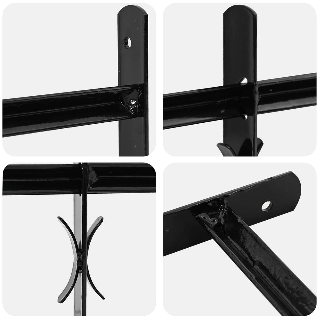 vidaXL Fenstergitter 76 x 30 cm Pulverbeschichteter Stahl Schwarz