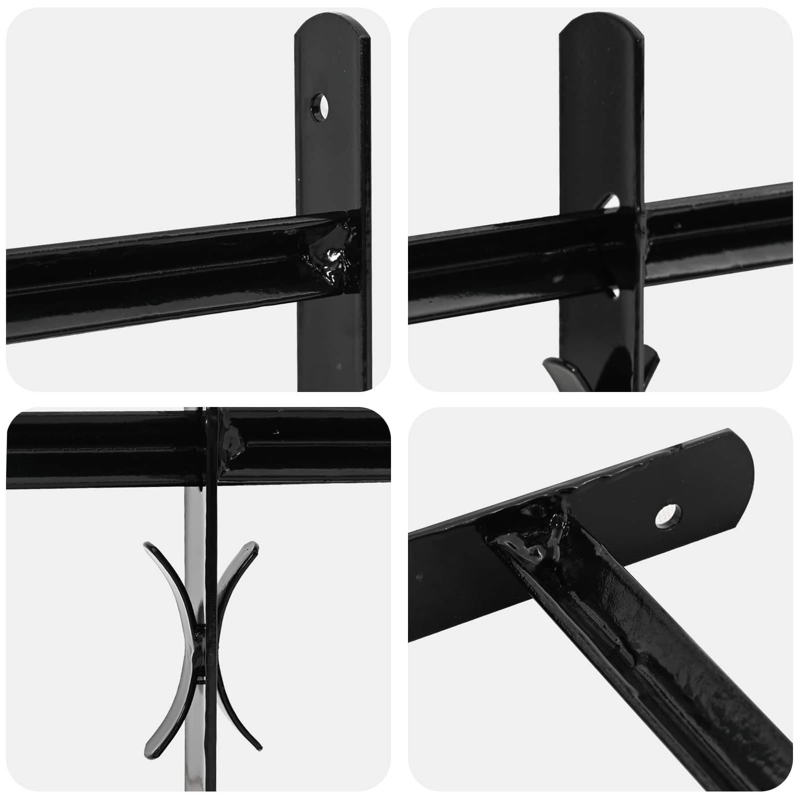 vidaXL Fenstergitter 76 x 30 cm Pulverbeschichteter Stahl Schwarz