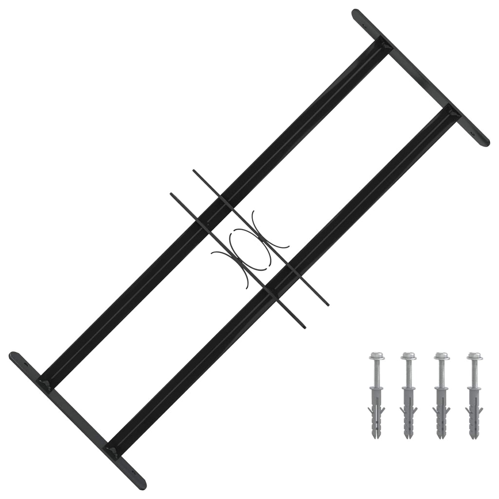 vidaXL Fenstergitter 76 x 30 cm Pulverbeschichteter Stahl Schwarz