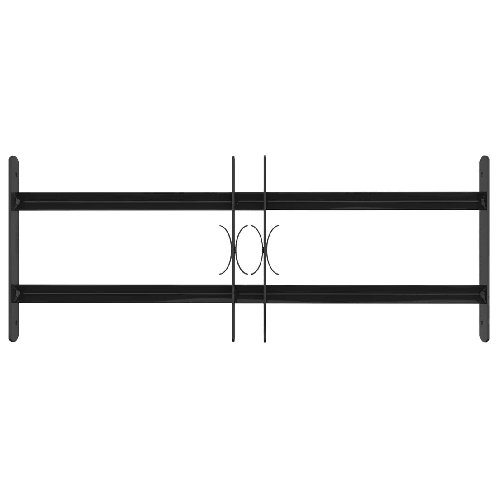 vidaXL Fenstergitter 76 x 30 cm Pulverbeschichteter Stahl Schwarz
