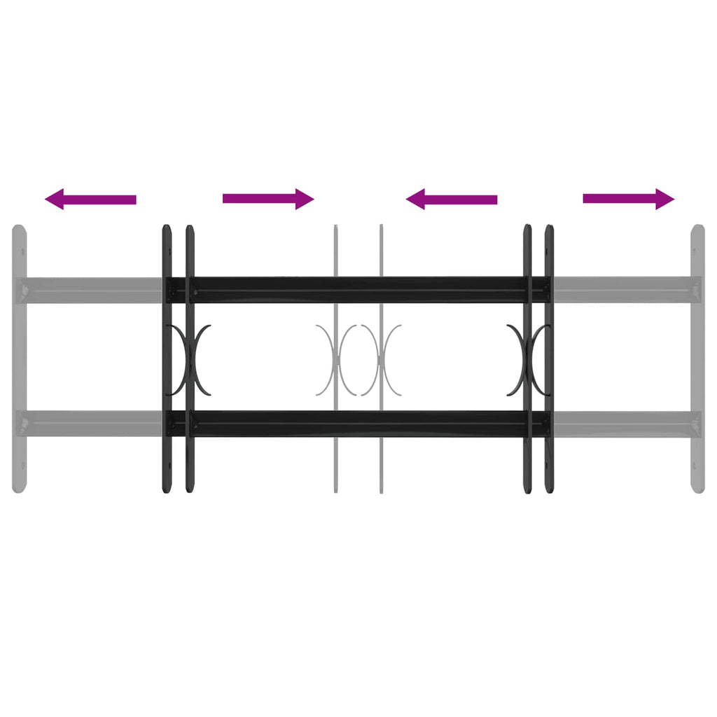 vidaXL Fenstergitter 76 x 30 cm Pulverbeschichteter Stahl Schwarz