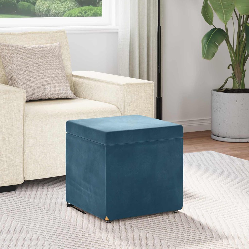 vidaXL Hocker Blau 41 x 41 x 40 cm Samt und Engineering Holz