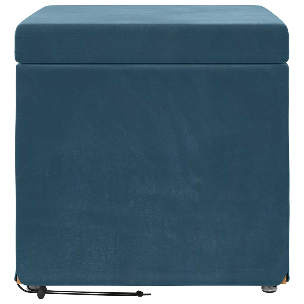 vidaXL Hocker Blau 41 x 41 x 40 cm Samt und Engineering Holz