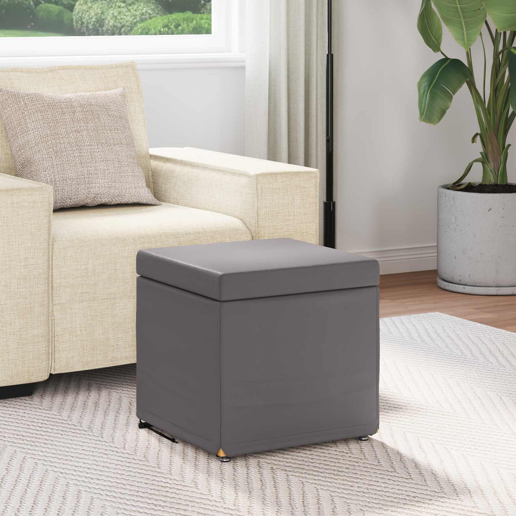 vidaXL Hocker Grau 41 x 41 x 40 cm Kunstleder und Engineering Holz