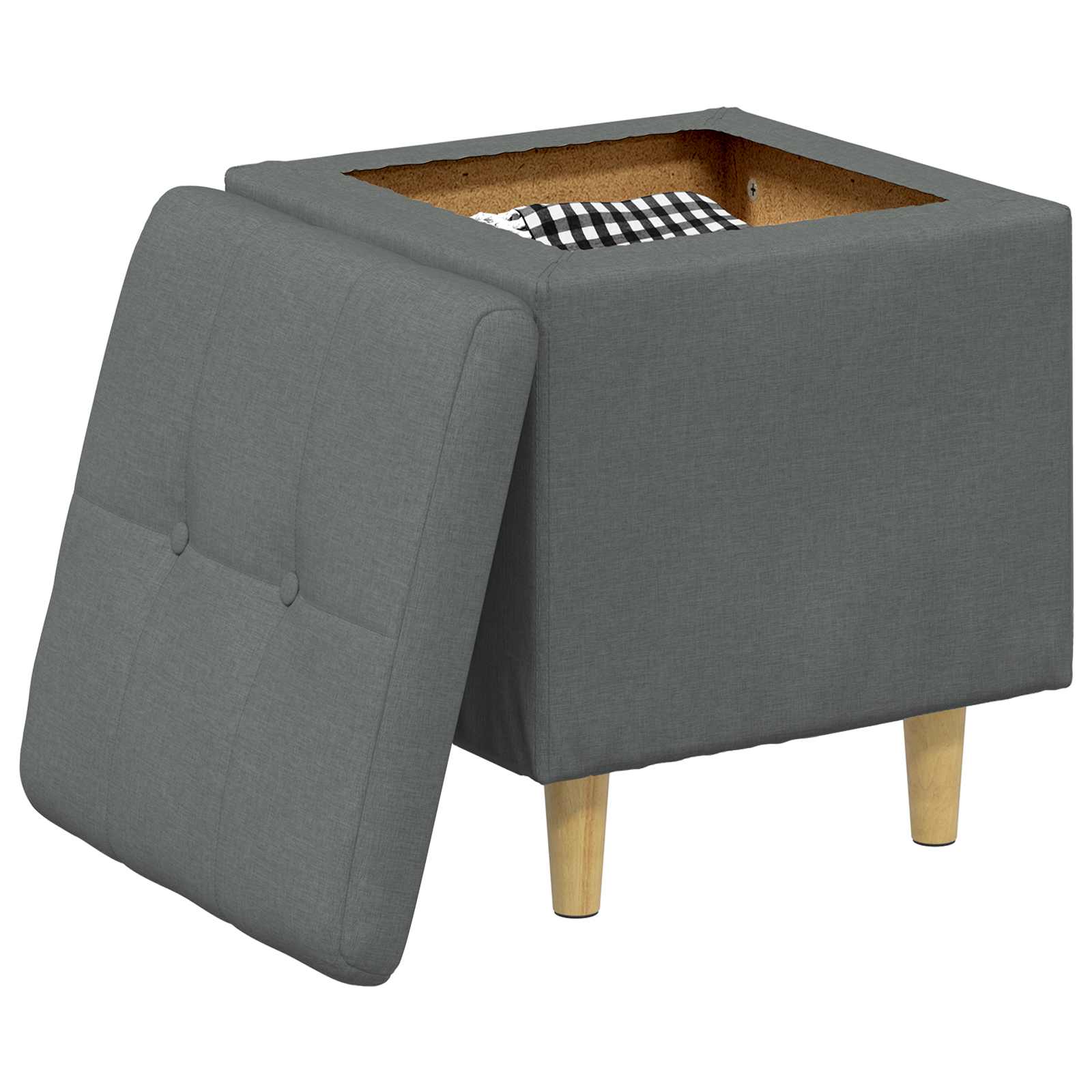 vidaXL Aufbewahrungsottomane Dunkelgrau 40 x 40 x 45 cm Stoff