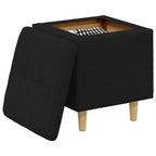 vidaXL Aufbewahrungsottomane mit Kissen Schwarz 40 x 40 x 45 cm Stoff