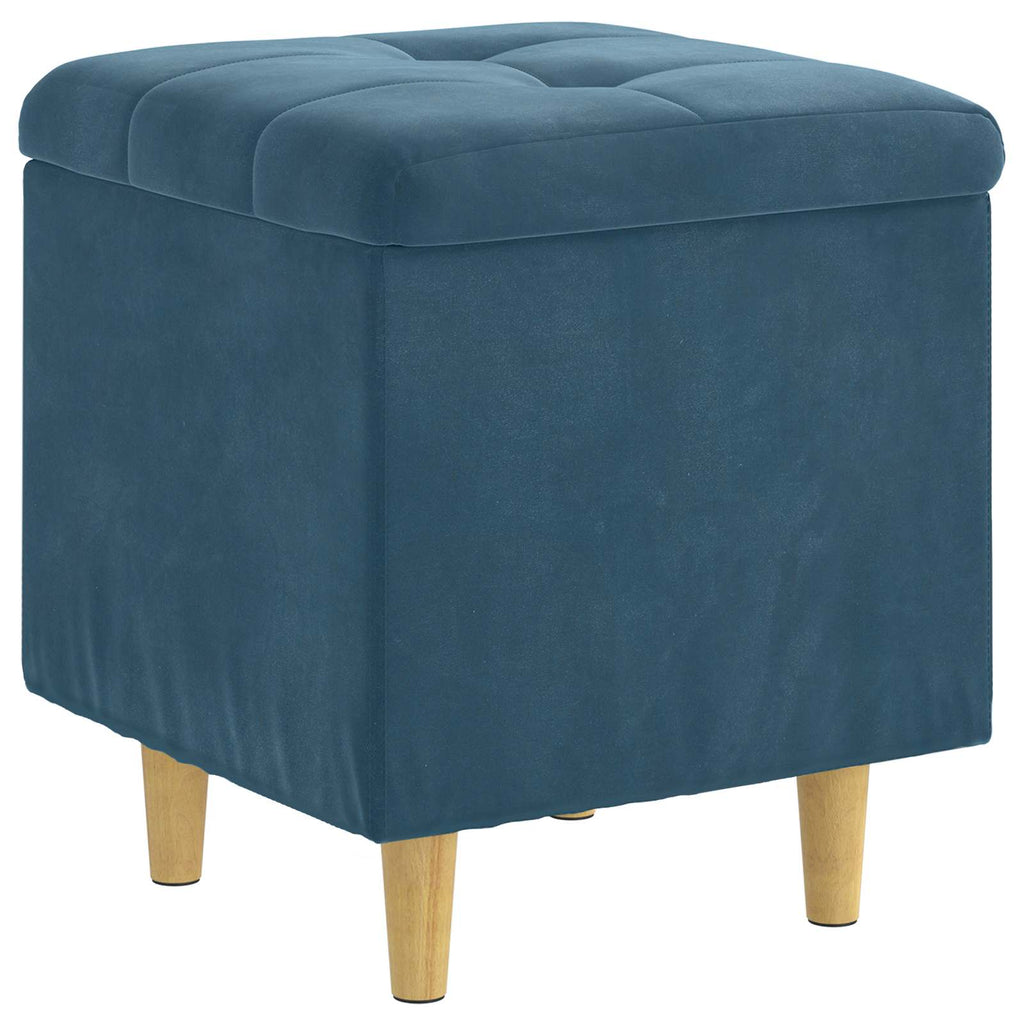 vidaXL Aufbewahrungsottomane mit Kissen Blau 40 x 40 x 45 cm Samt