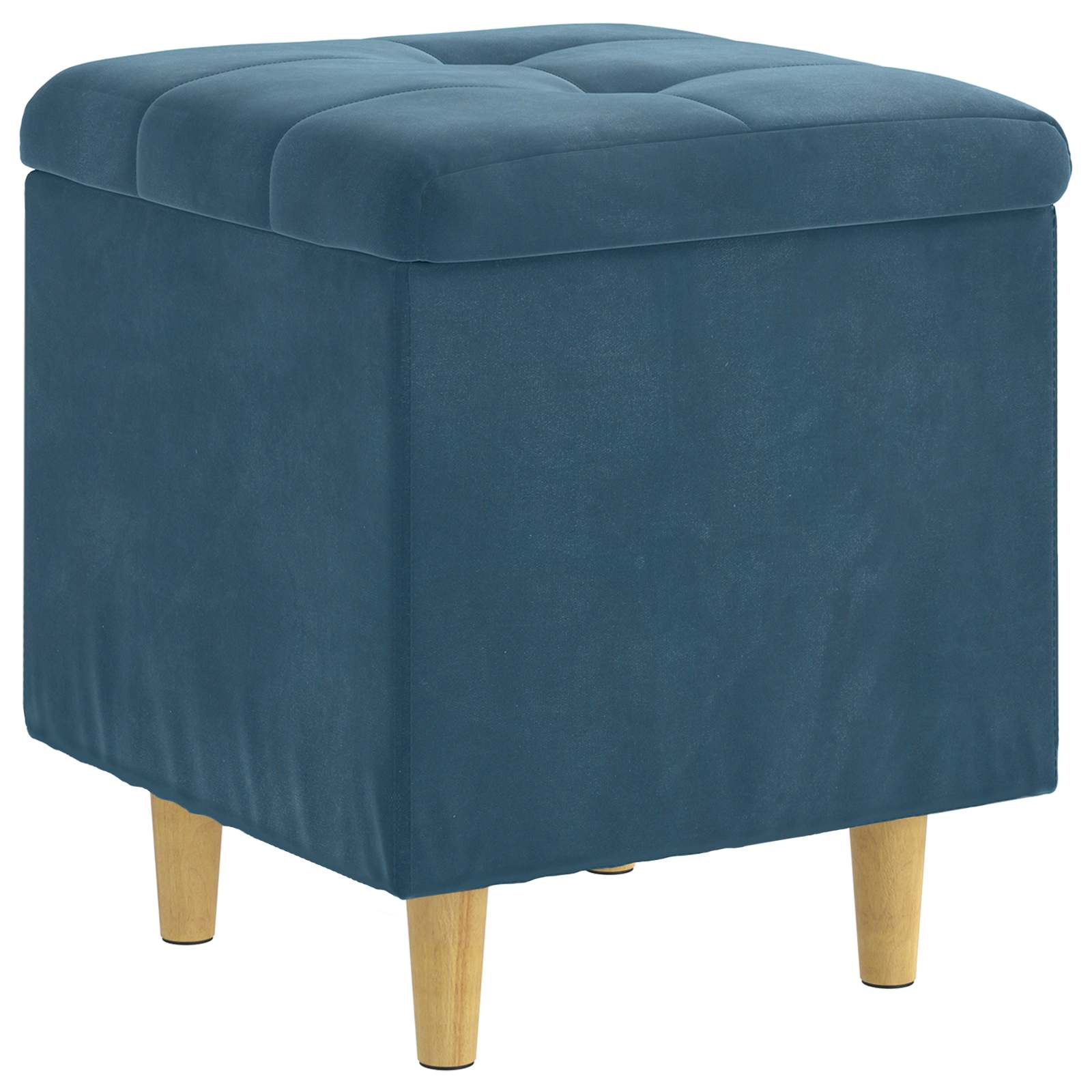 vidaXL Aufbewahrungsottomane mit Kissen Blau 40 x 40 x 45 cm Samt