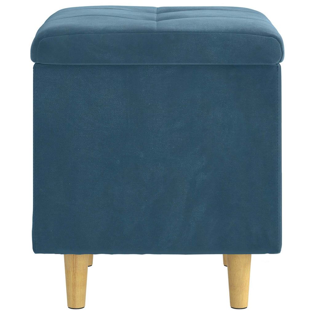 vidaXL Aufbewahrungsottomane mit Kissen Blau 40 x 40 x 45 cm Samt