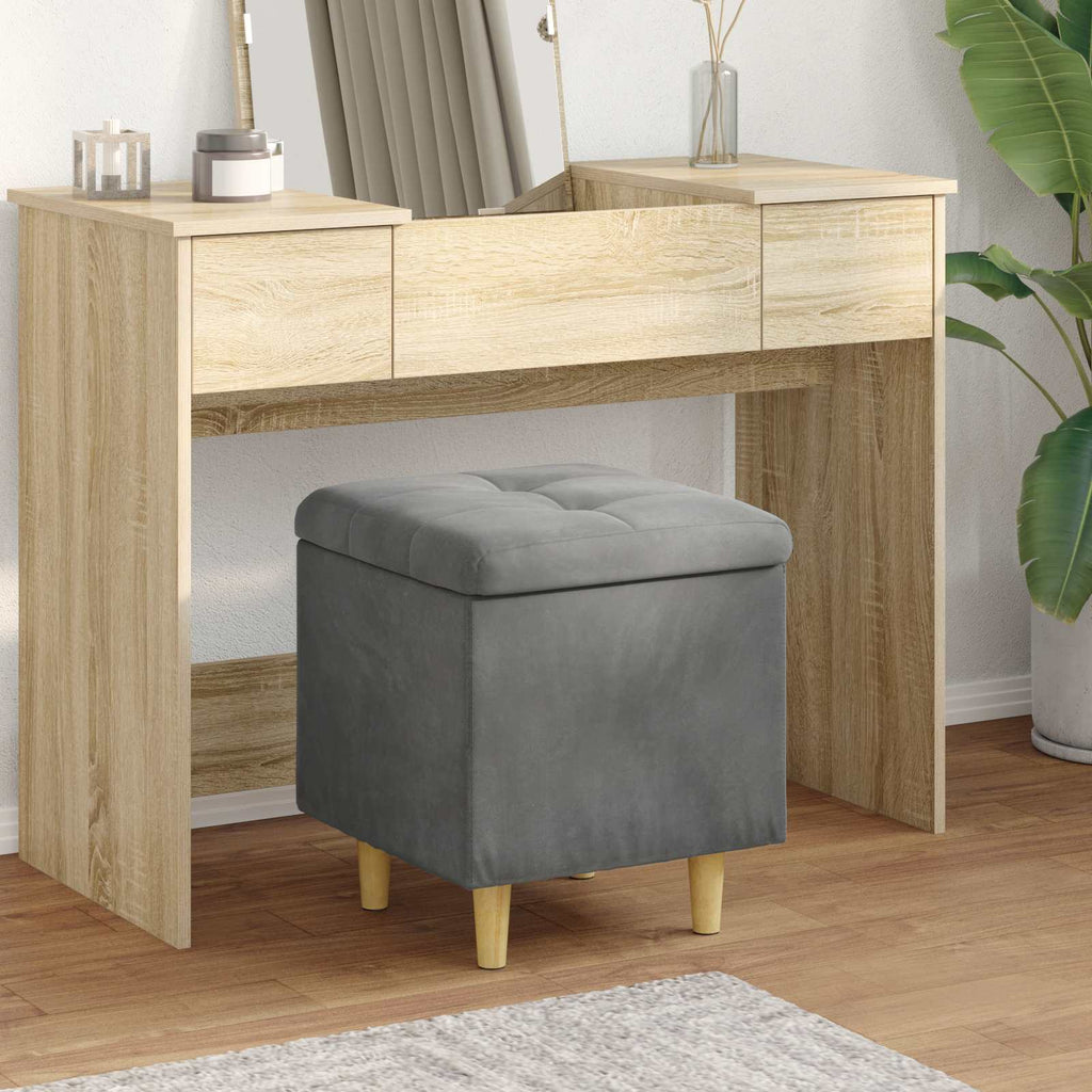 vidaXL Aufbewahrungsottomane Dunkelgrau 40 x 40 x 45 cm Samt