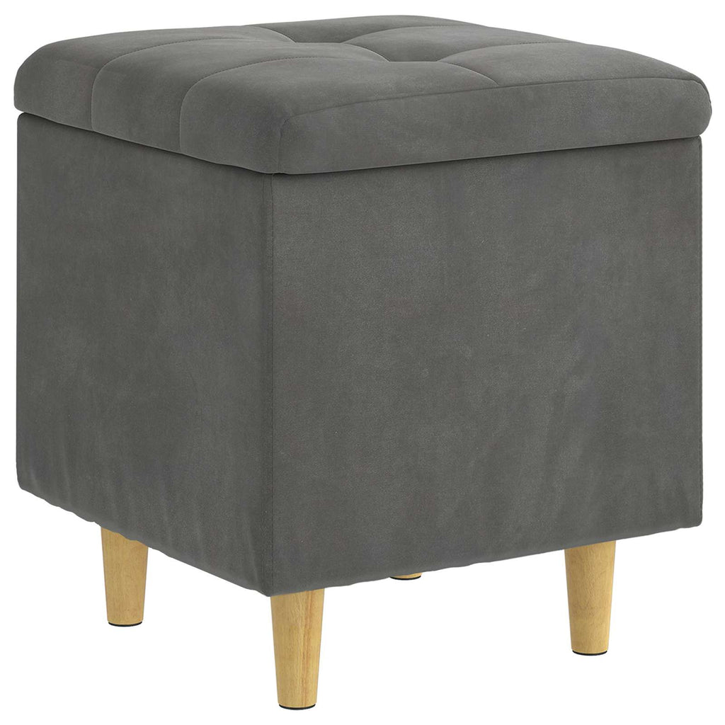 vidaXL Aufbewahrungsottomane Dunkelgrau 40 x 40 x 45 cm Samt