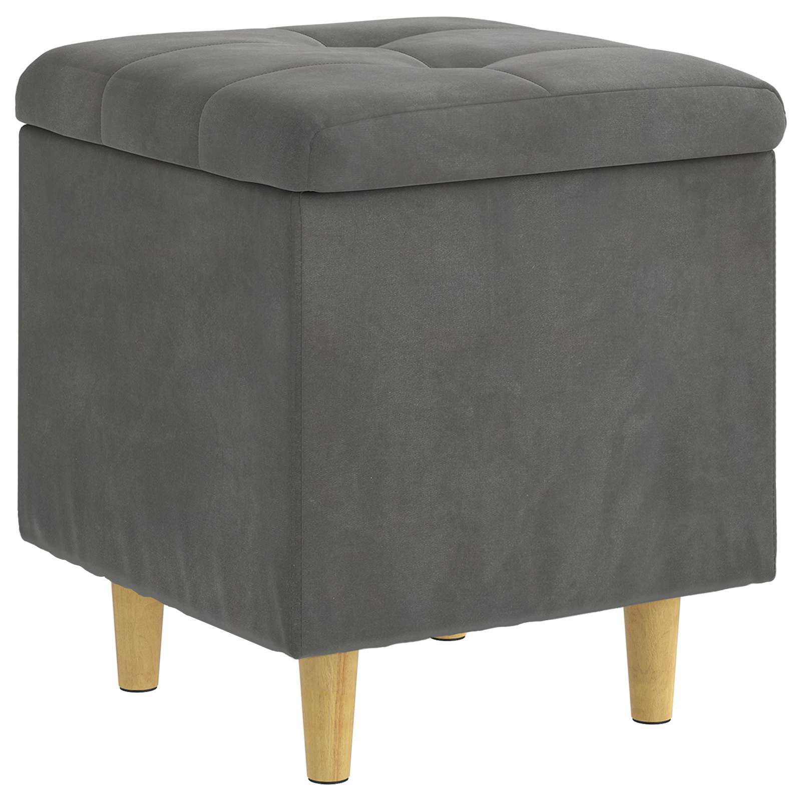 vidaXL Aufbewahrungsottomane Dunkelgrau 40 x 40 x 45 cm Samt