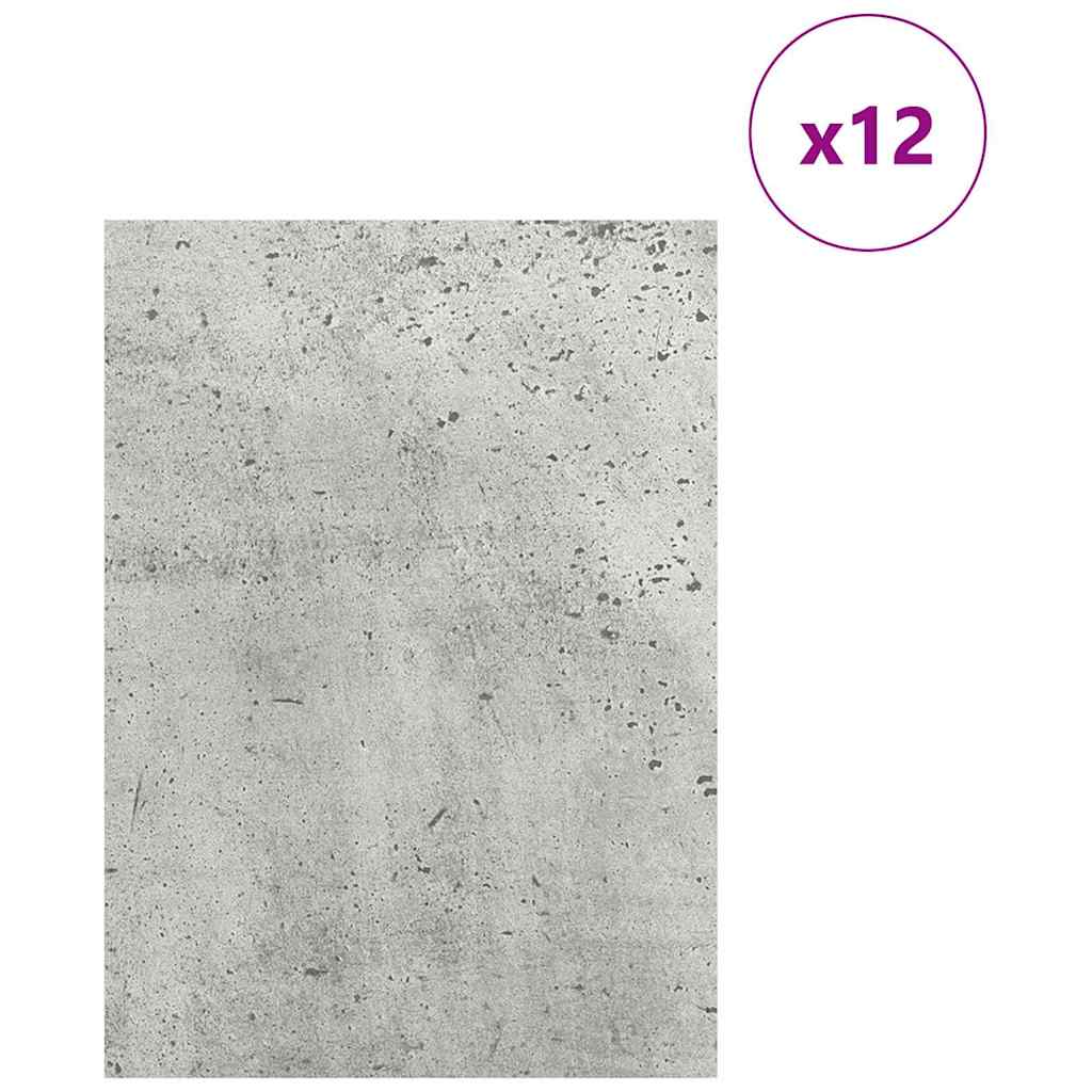 vidaXL Dekoplatten 12 pcs Beton Grau 15 x 21 x 0,27 cm Holzwerkstoff