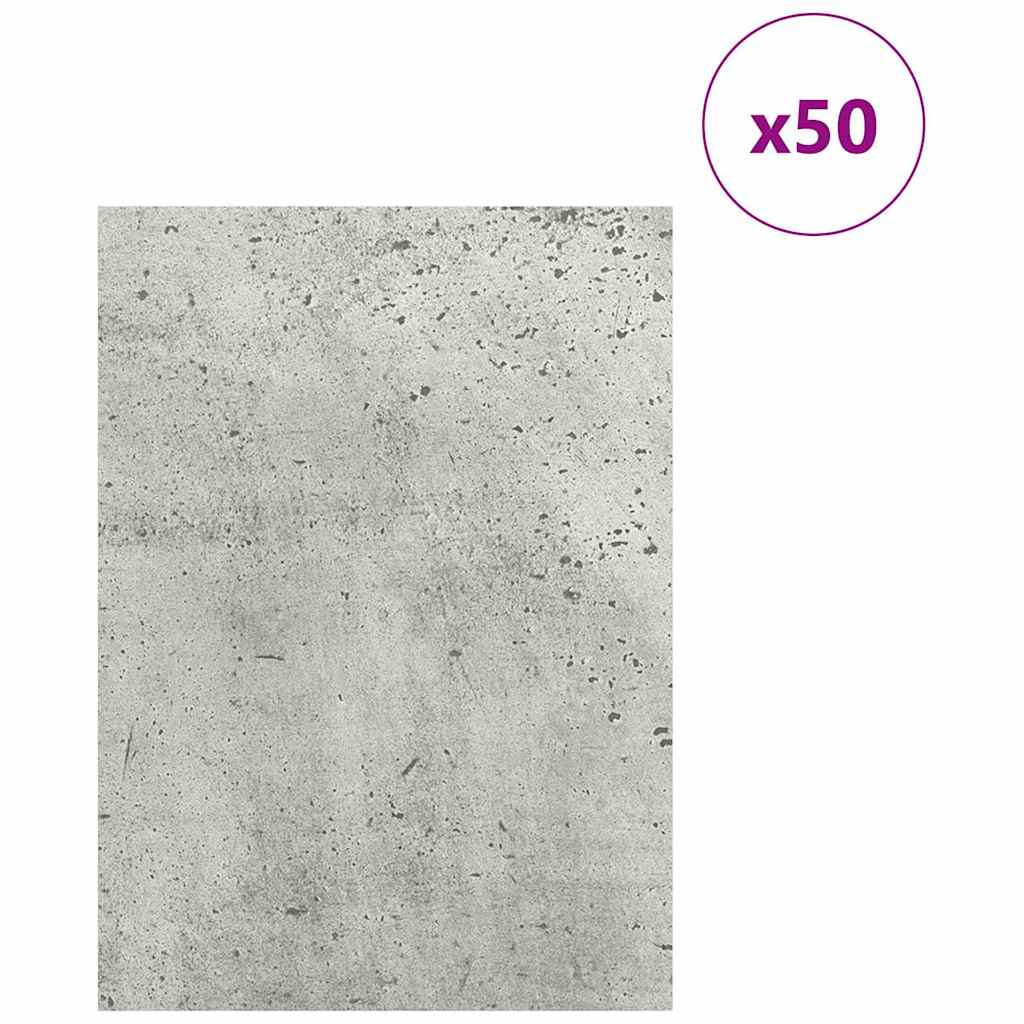 vidaXL Dekoplatten 50 pcs Beton Grau 15 x 21 x 0,27 cm Holzwerkstoff
