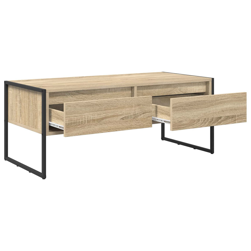 vidaXL Couchtisch mit Schubladen Sonoma 100 x 46 x 40 cm Holzwerkstoff