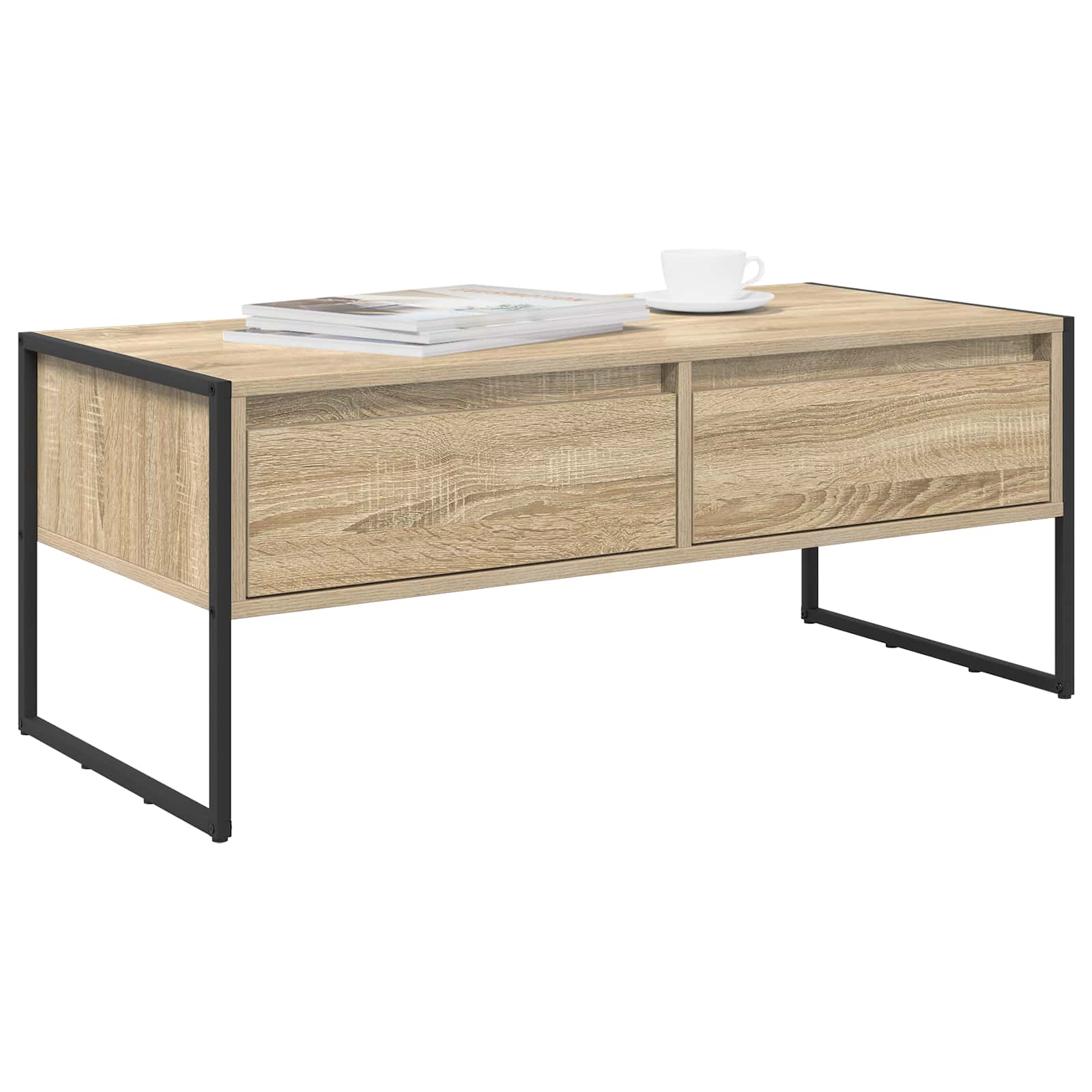 vidaXL Couchtisch mit Schubladen Sonoma 100 x 46 x 40 cm Holzwerkstoff