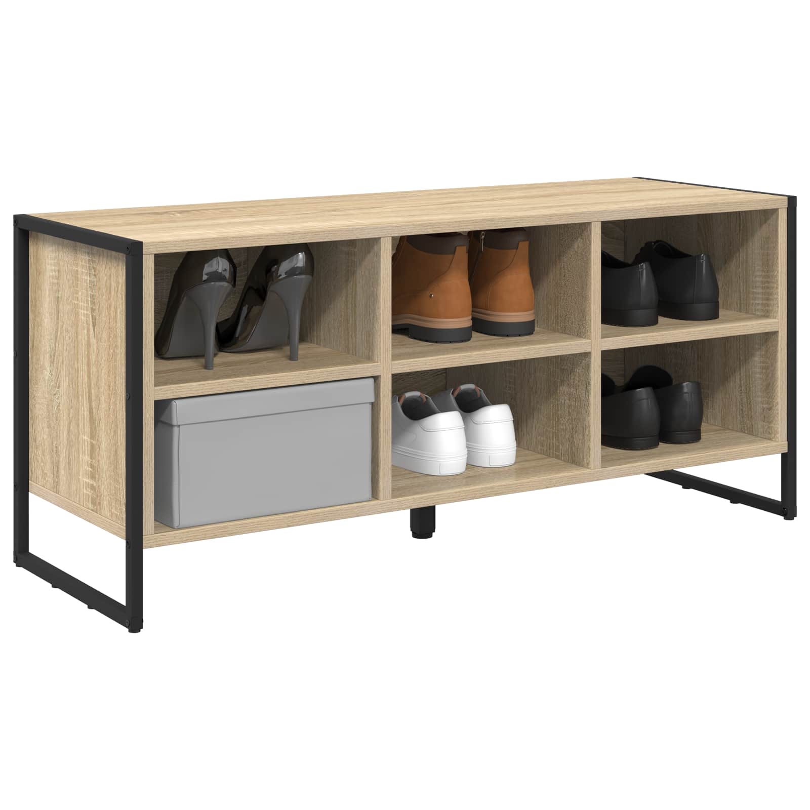 vidaXL Schuhschrank mit Speicher Sonoma 100 x 35 x 44 cm Holzwerkstoff