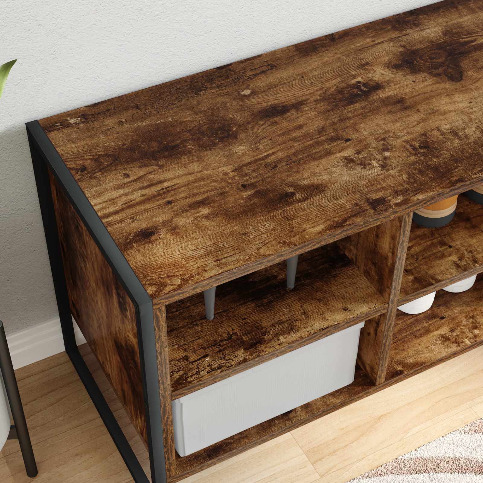 vidaXL Schuhschrank Raucharbe 100 x 35 x 44 cm Holzwerkstoff