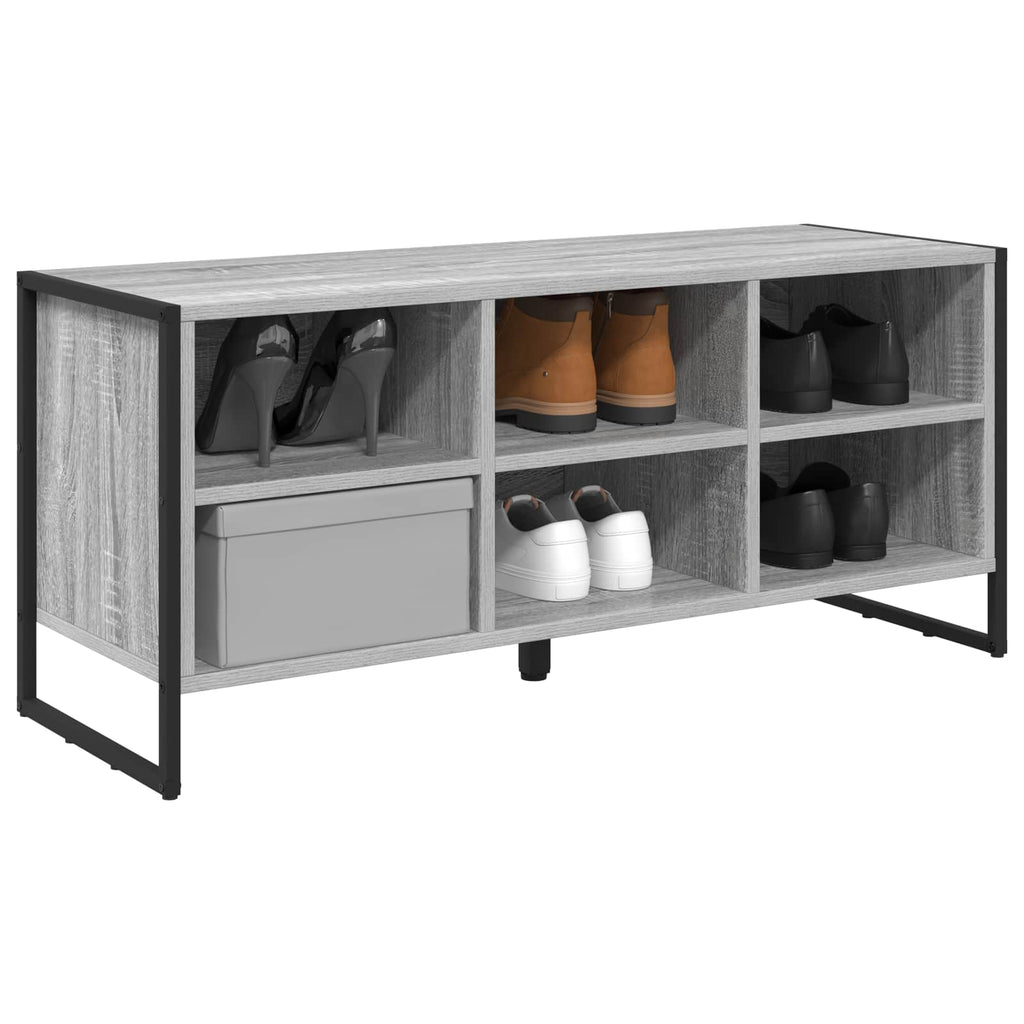 vidaXL Schuhschrank Graues Sonoma 100 x 35 x 44 cm Holzwerkstoff