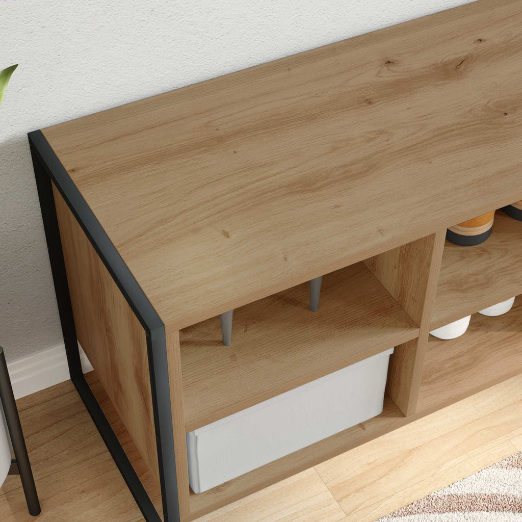 vidaXL Schuhschrank Kunsthandwerk Eiche 100 x 35 x 44 cm Holzwerkstoff