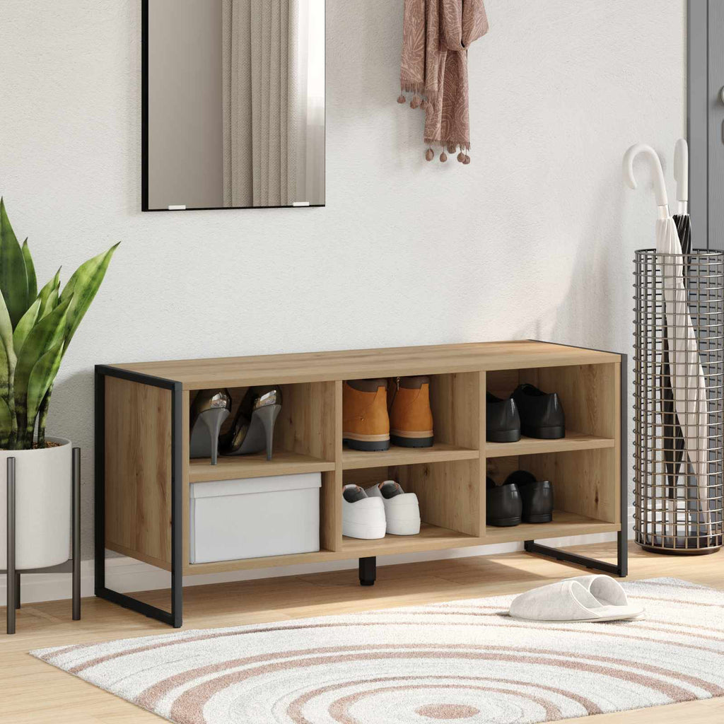 vidaXL Schuhschrank Kunsthandwerk Eiche 100 x 35 x 44 cm Holzwerkstoff