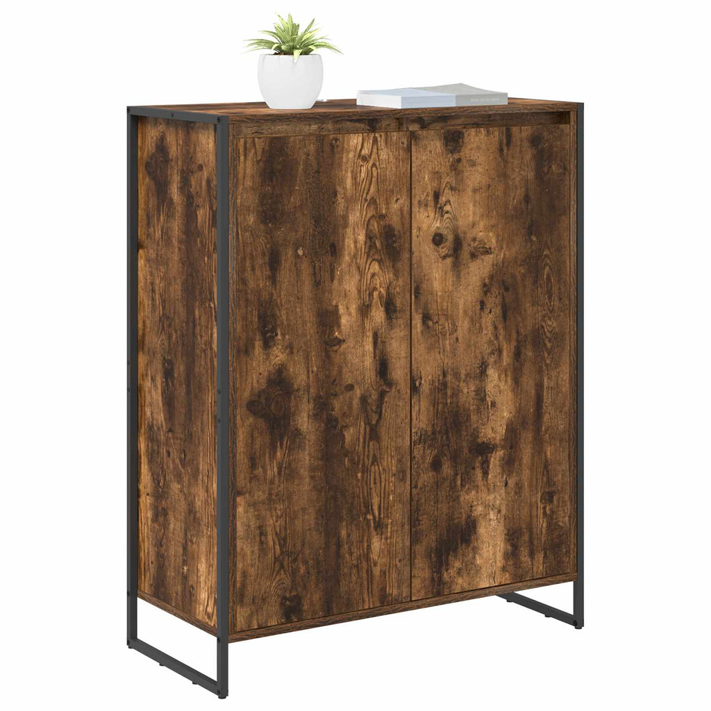 vidaXL Schuhschrank mit Tür Raucharbe 79 x 36 x 100 cm Holzwerkstoff