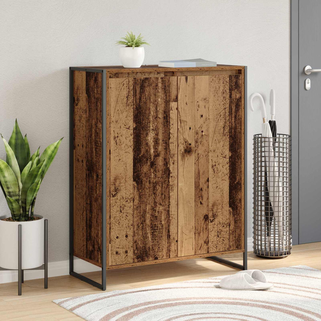 vidaXL Schuhschrank mit Tür Altholz 79 x 36 x 100 cm Holzwerkstoff