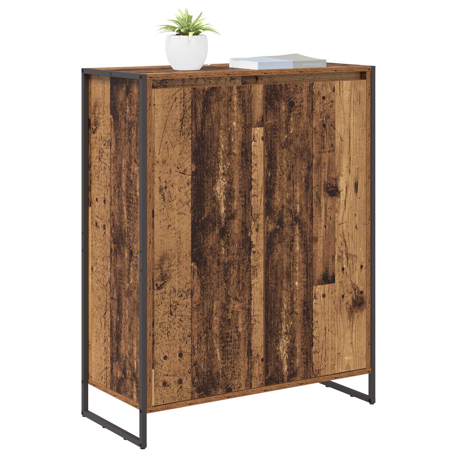 vidaXL Schuhschrank mit Tür Altholz 79 x 36 x 100 cm Holzwerkstoff