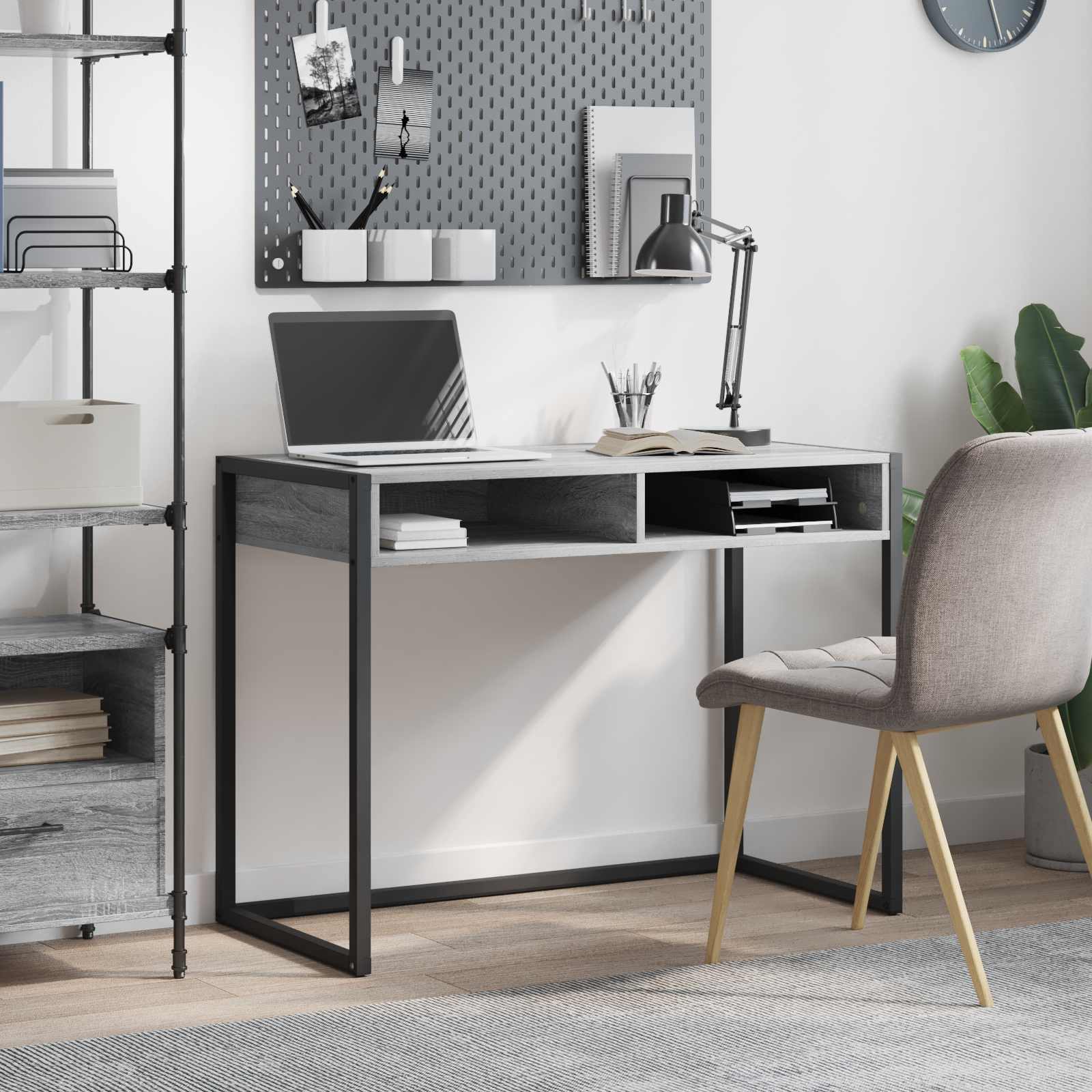 vidaXL Schreibtisch Graues Sonoma 100 x 50 x 75 cm Holzwerkstoff