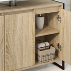 vidaXL Badezimmerschrank mit Tür Sonoma 90 x 30 x 60 cm Holzwerkstoff
