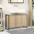 vidaXL Badezimmerschrank mit Tür Sonoma 90 x 30 x 60 cm Holzwerkstoff