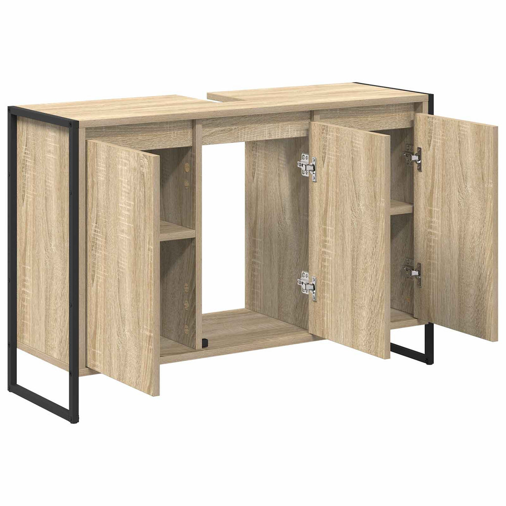 vidaXL Badezimmerschrank mit Tür Sonoma 90 x 30 x 60 cm Holzwerkstoff
