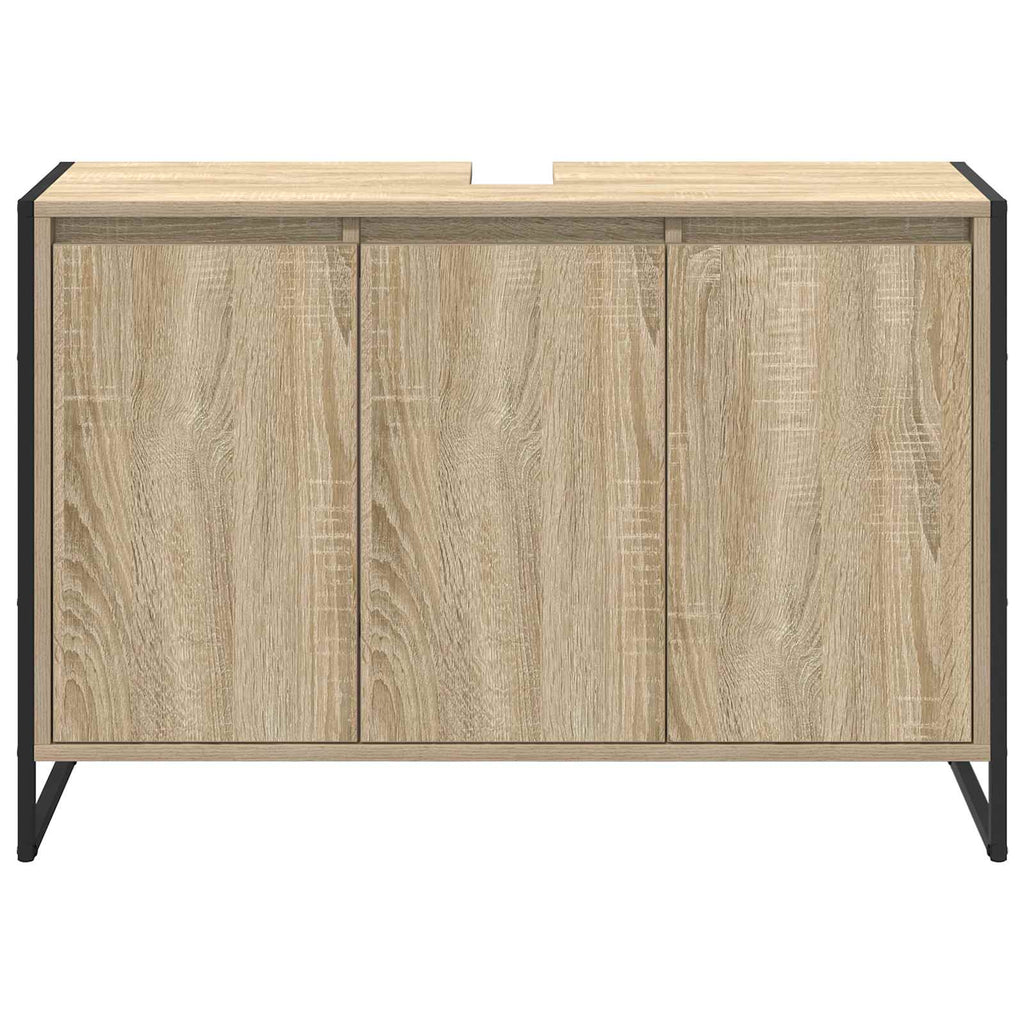 vidaXL Badezimmerschrank mit Tür Sonoma 90 x 30 x 60 cm Holzwerkstoff