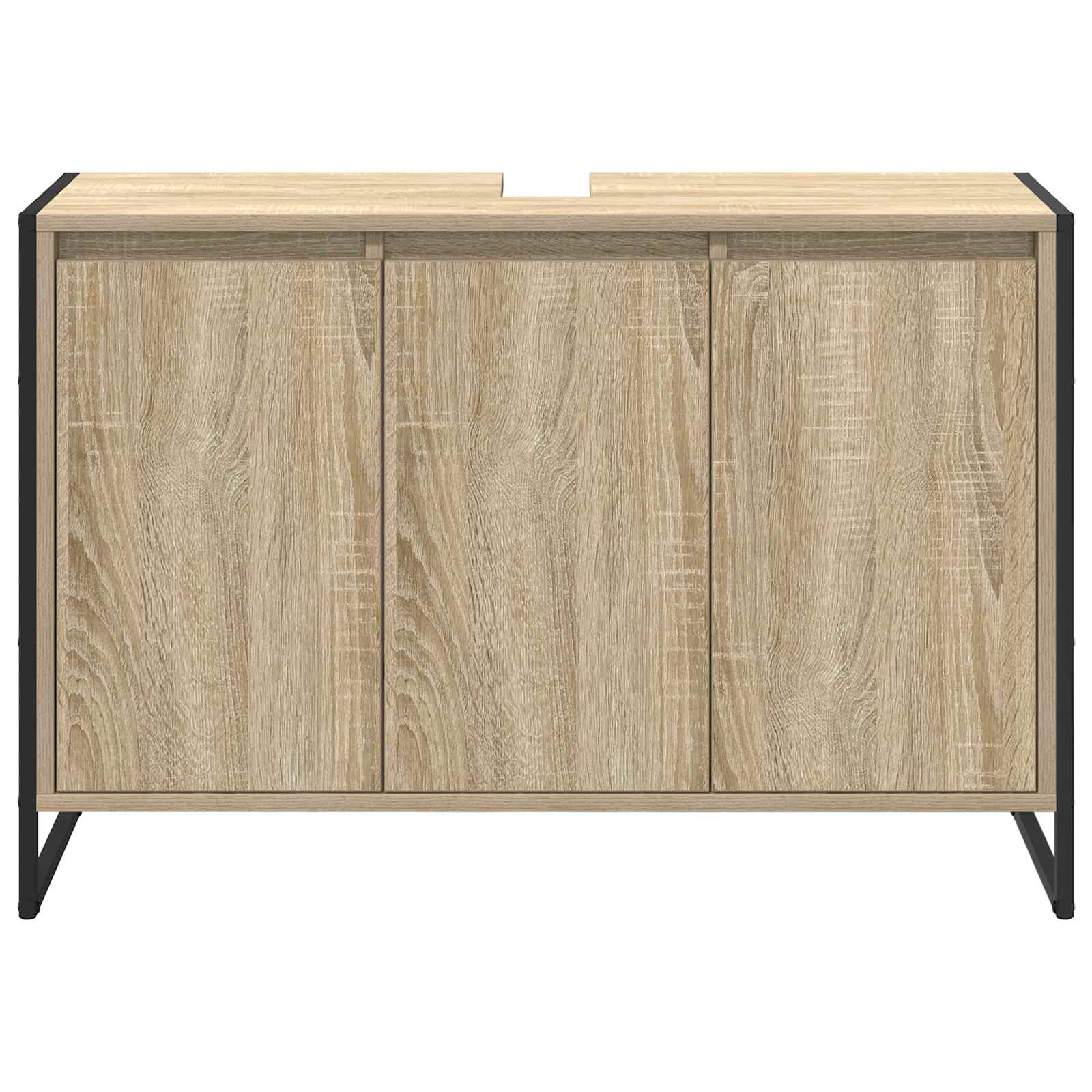 vidaXL Badezimmerschrank mit Tür Sonoma 90 x 30 x 60 cm Holzwerkstoff