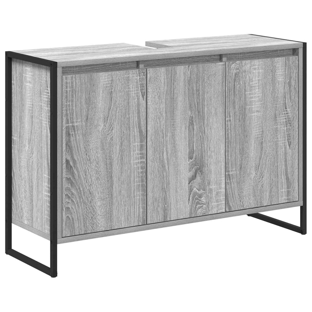 vidaXL Badezimmerschrank Graues Sonoma 90 x 30 x 60 cm Holzwerkstoff