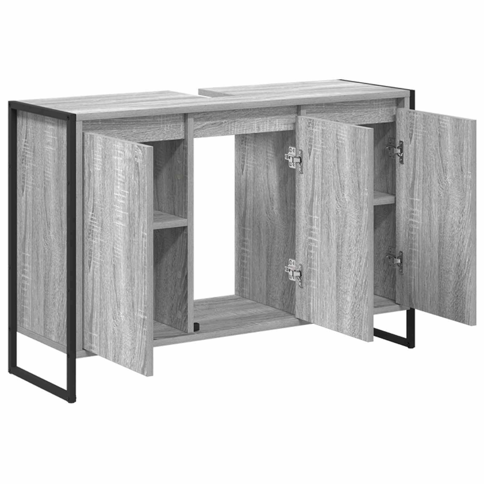 vidaXL Badezimmerschrank Graues Sonoma 90 x 30 x 60 cm Holzwerkstoff