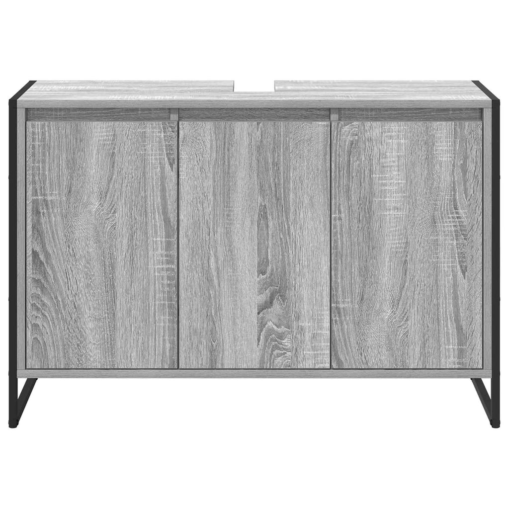 vidaXL Badezimmerschrank Graues Sonoma 90 x 30 x 60 cm Holzwerkstoff