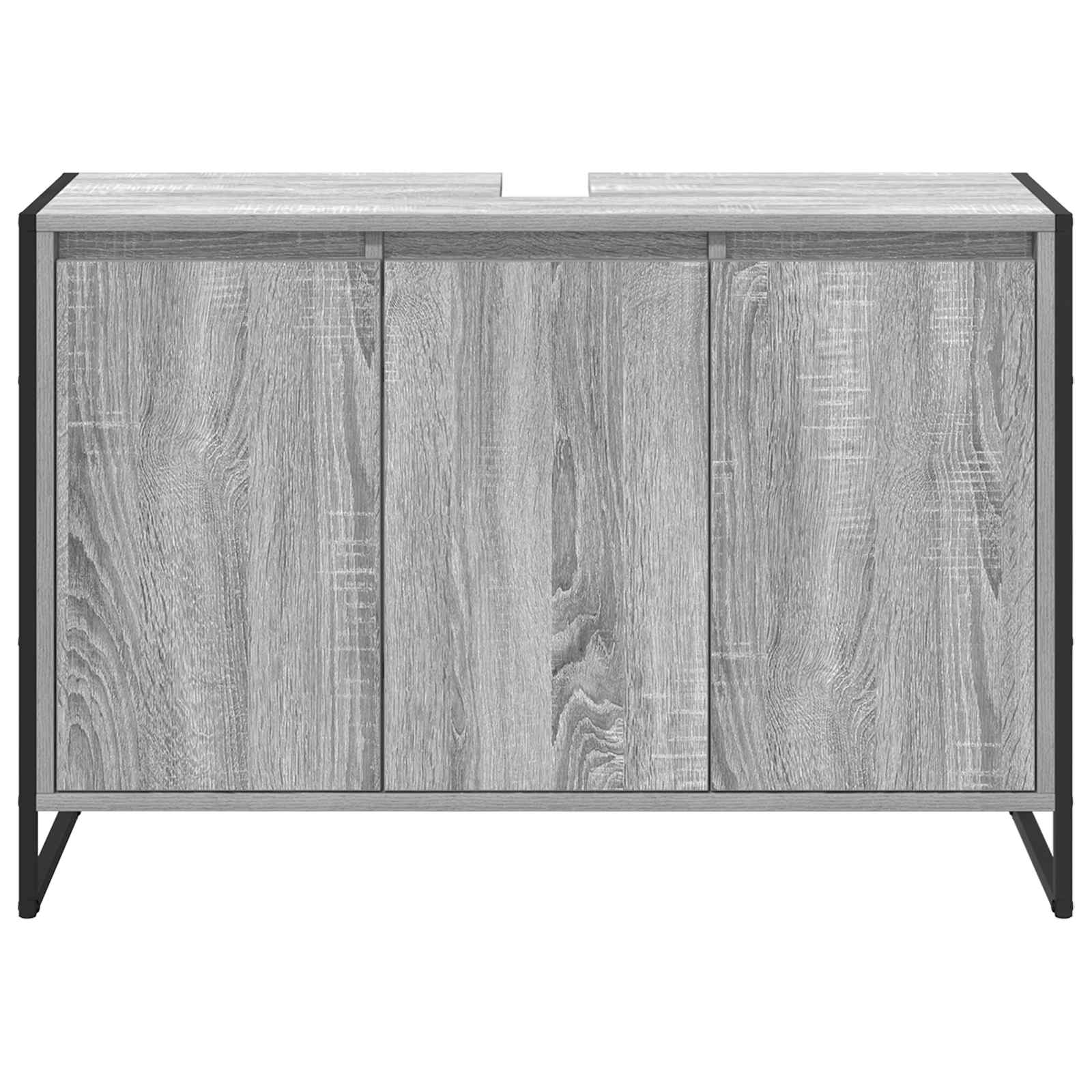 vidaXL Badezimmerschrank Graues Sonoma 90 x 30 x 60 cm Holzwerkstoff