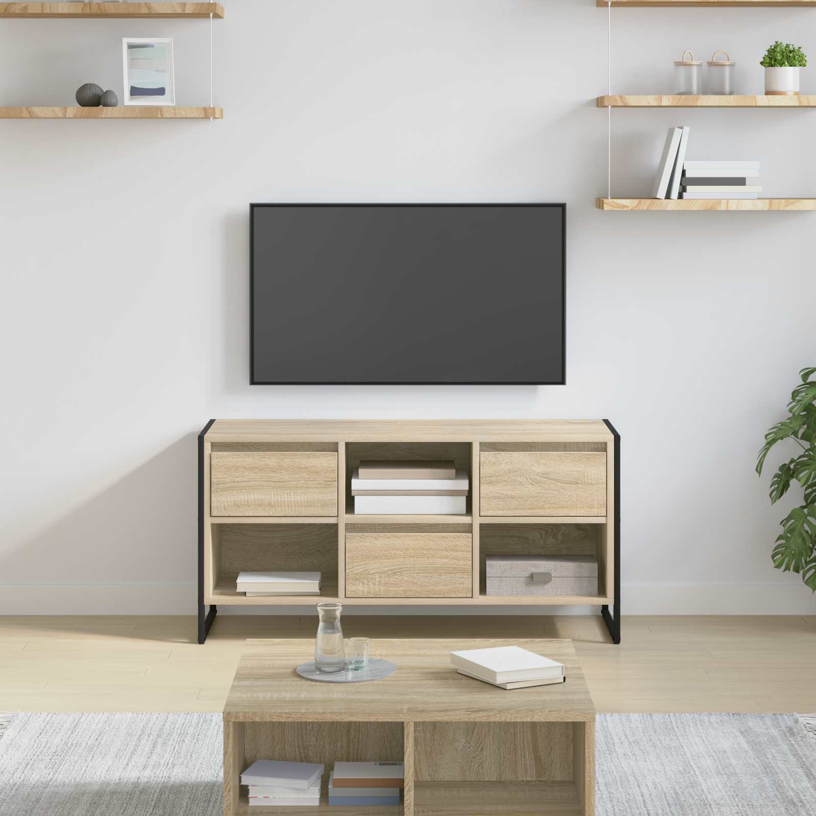 vidaXL TV-Schränk Sonoma 100 x 36 x 49,5 cm Holzwerkstoff